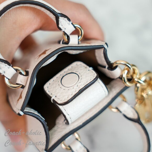 NWT Coach CX074 North/South Mini Tote Bag Charm With Star Print - Picture 10 of 11